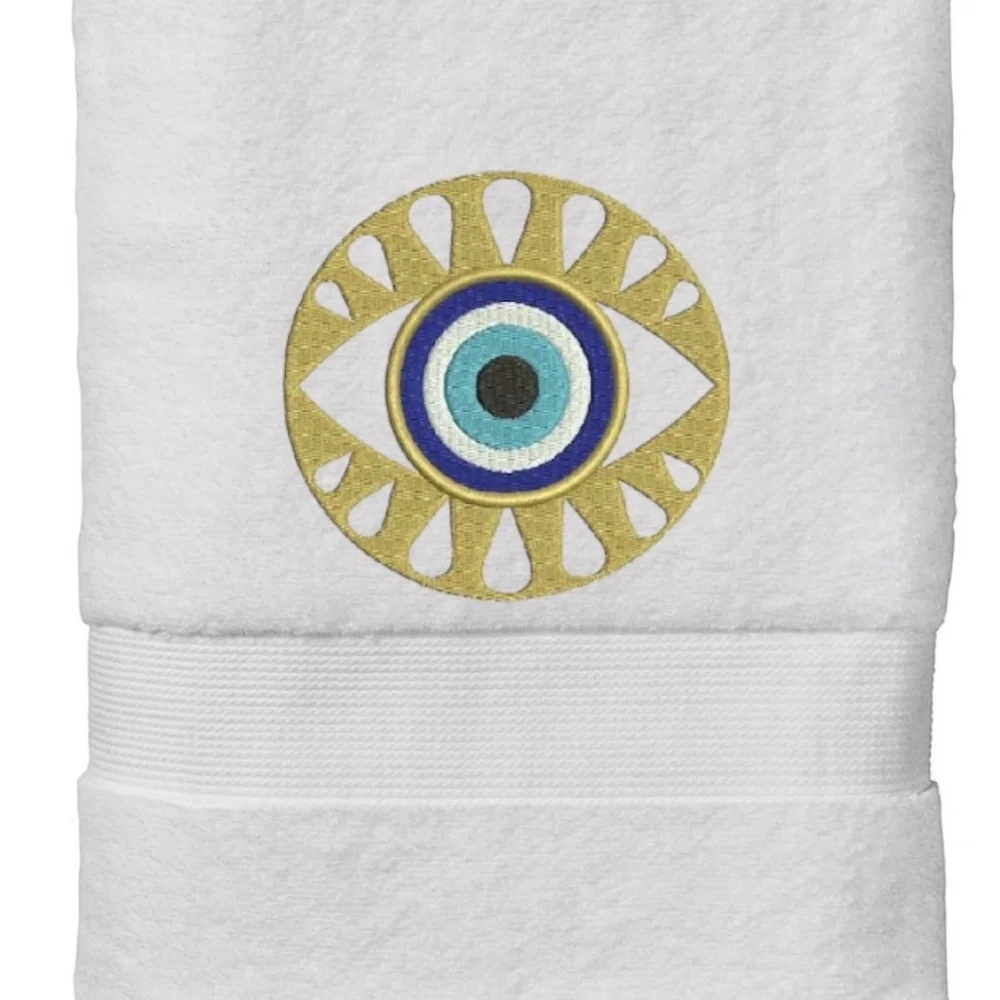 Hand Evil Eye Embroidered Hand towel Pick one New Made to order Black
